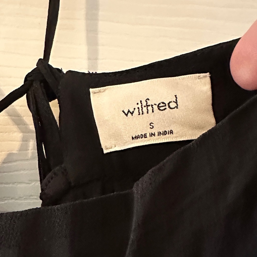 Wilfred Black Slip Dress with Tie Straps
